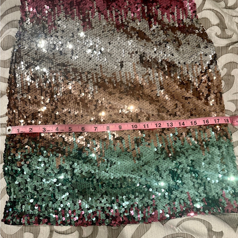 Express Sequin Ombr Mini Multicolor Strappy Dress - image 5